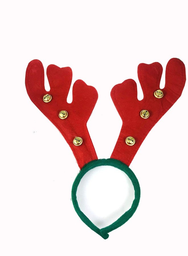 Evisha Fabric Reindeer and Santa Cap Shape Hairbands for Christmas Prop (Red) - Image 3